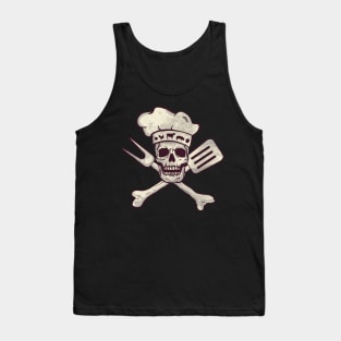 Skull with Chefs Hat Graphic Tank Top